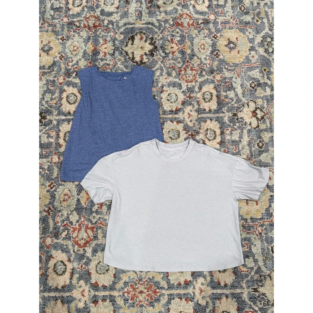 Old Navy Shirt Bundle Girls 10/12 Blue Grey Tank Tee Active Basics Casual EUC